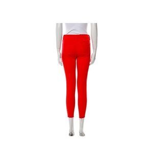 L'Agence Red  Low-Rise Skinny Leg  Raw-Edge Trim Jeans